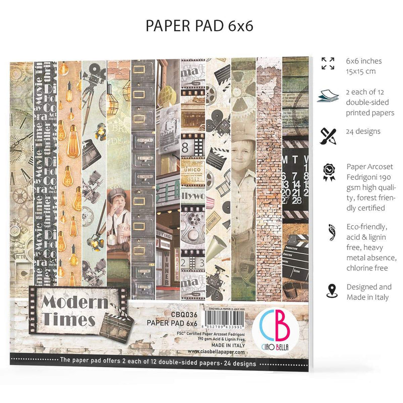 Ciao Bella Modern Times Paper Pad 6"x6" 24/Pkg-6