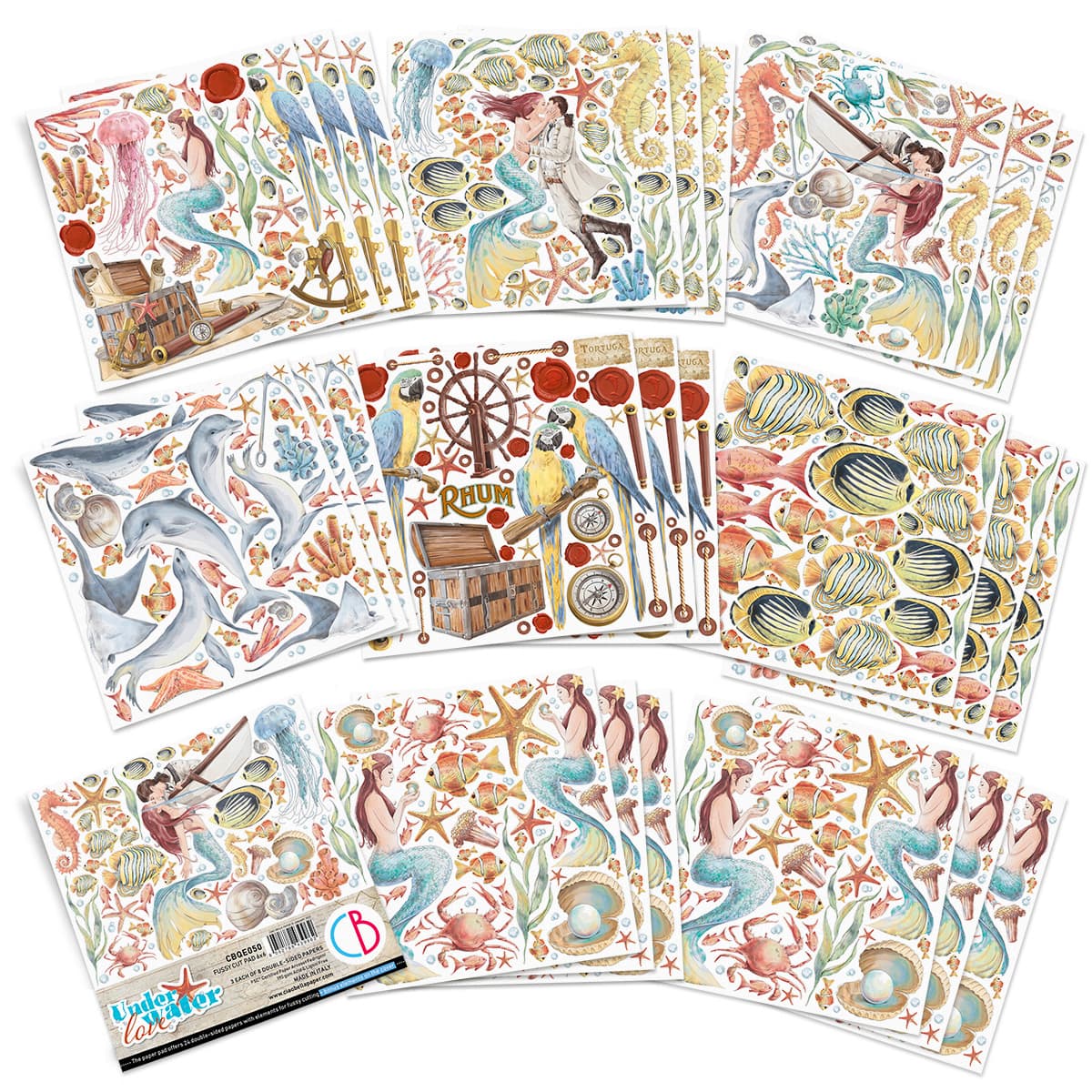 Ciao Bella Underwater Love Fussy Cut Pad 6"x6" 24/Pkg-2