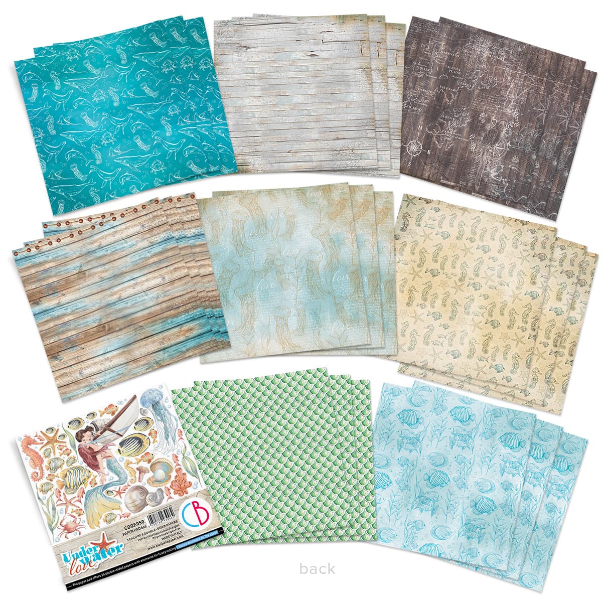 Ciao Bella Underwater Love Fussy Cut Pad 6"x6" 24/Pkg-3