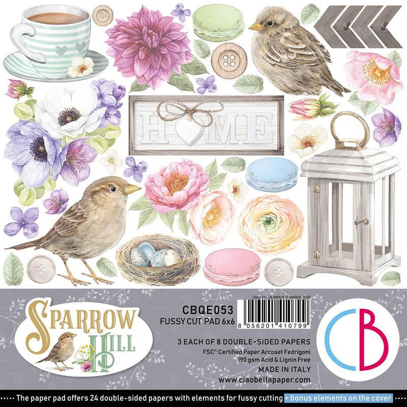 Ciao Bella Sparrow Hill Fussy Cut Pad 6x6 24/Pkg-1