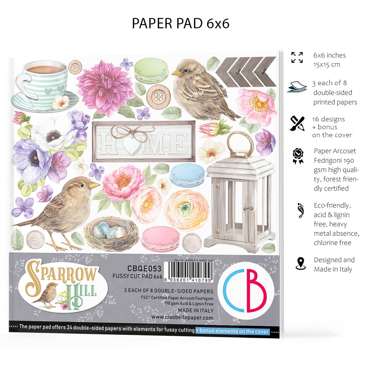 Ciao Bella Sparrow Hill Fussy Cut Pad 6x6 24/Pkg-11