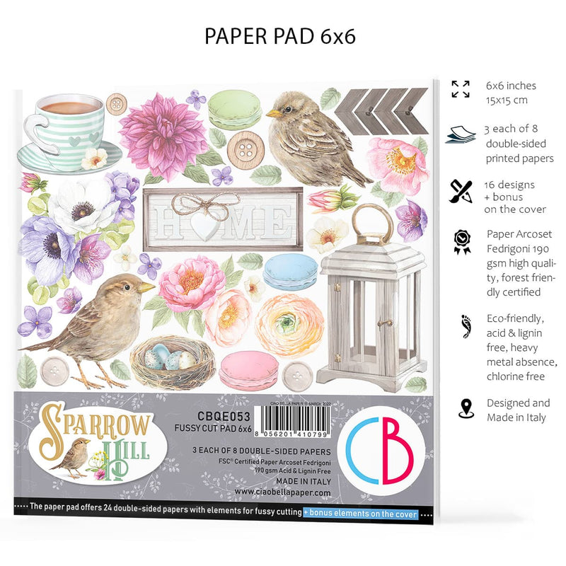 Ciao Bella Sparrow Hill Fussy Cut Pad 6x6 24/Pkg-11