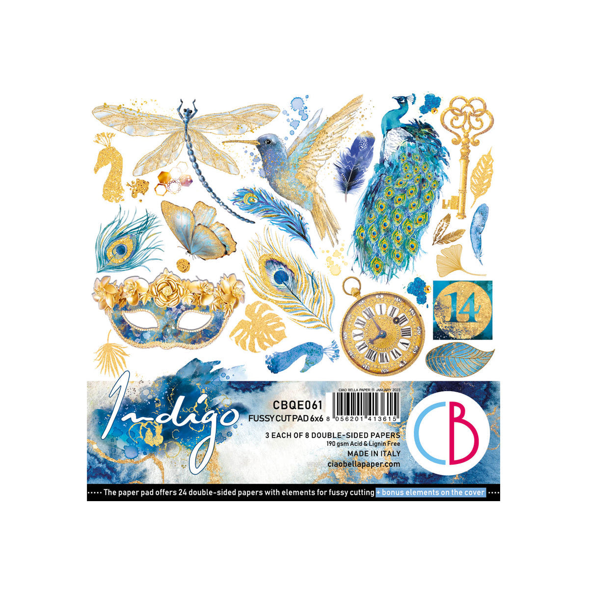 Indigo Fussy Cut Pad 6x6 24/Pkg-1