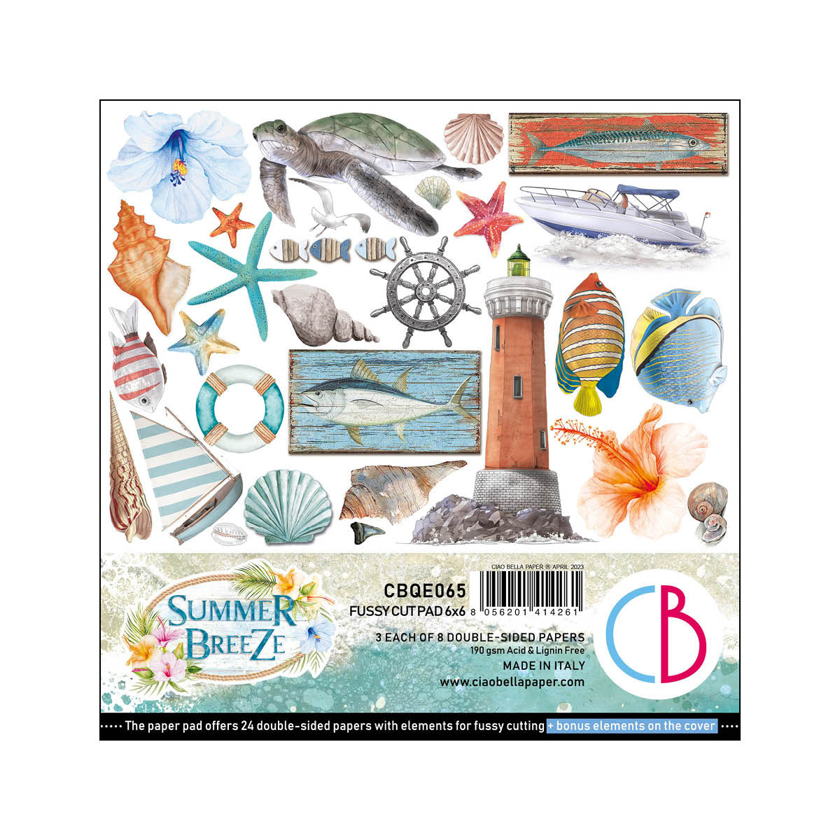 Ciao Bella Summer Breeze Fussy Cut Pad 6"x6" 24/Pkg-1