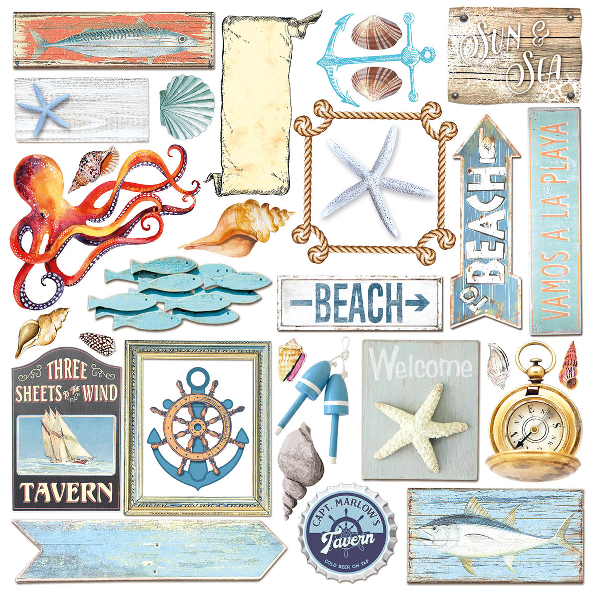 Ciao Bella Summer Breeze Fussy Cut Pad 6"x6" 24/Pkg-16