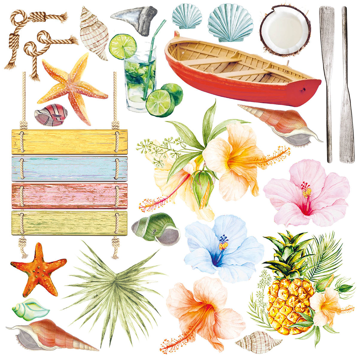 Ciao Bella Summer Breeze Fussy Cut Pad 6"x6" 24/Pkg-24
