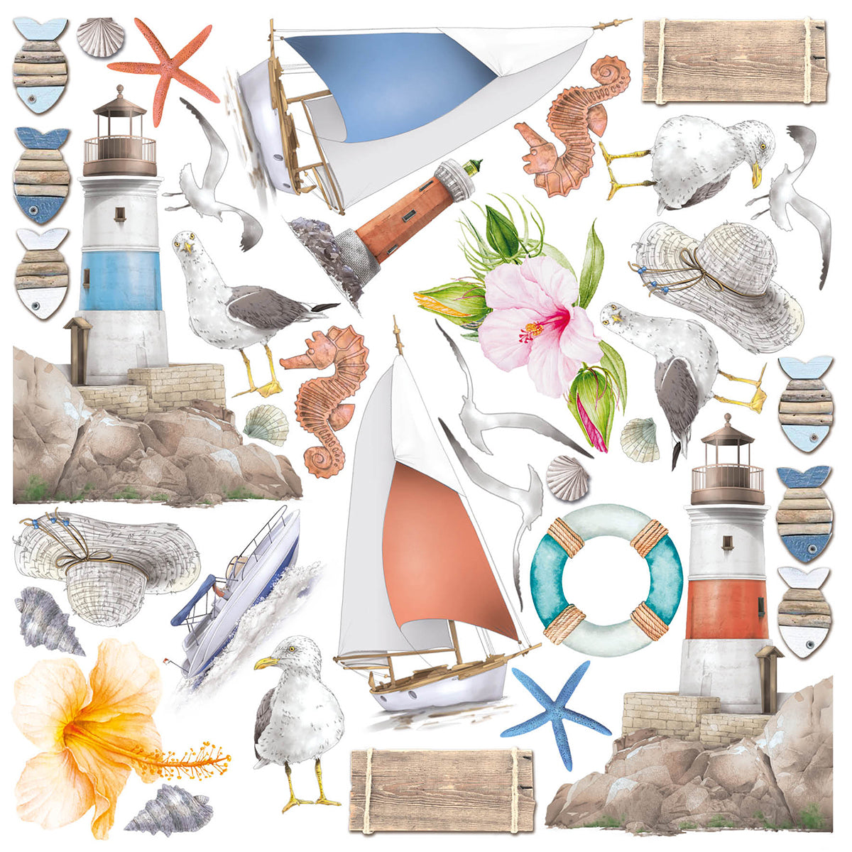 Ciao Bella Summer Breeze Fussy Cut Pad 6"x6" 24/Pkg-18
