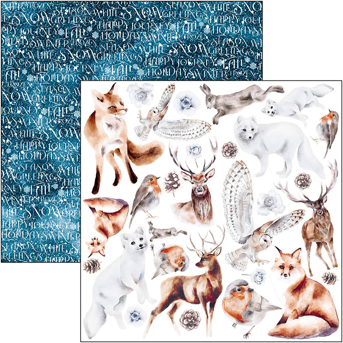 Bloc de papel para recortar Winter Journey de Ciao Bella, 6"x6", 24 unidades-2