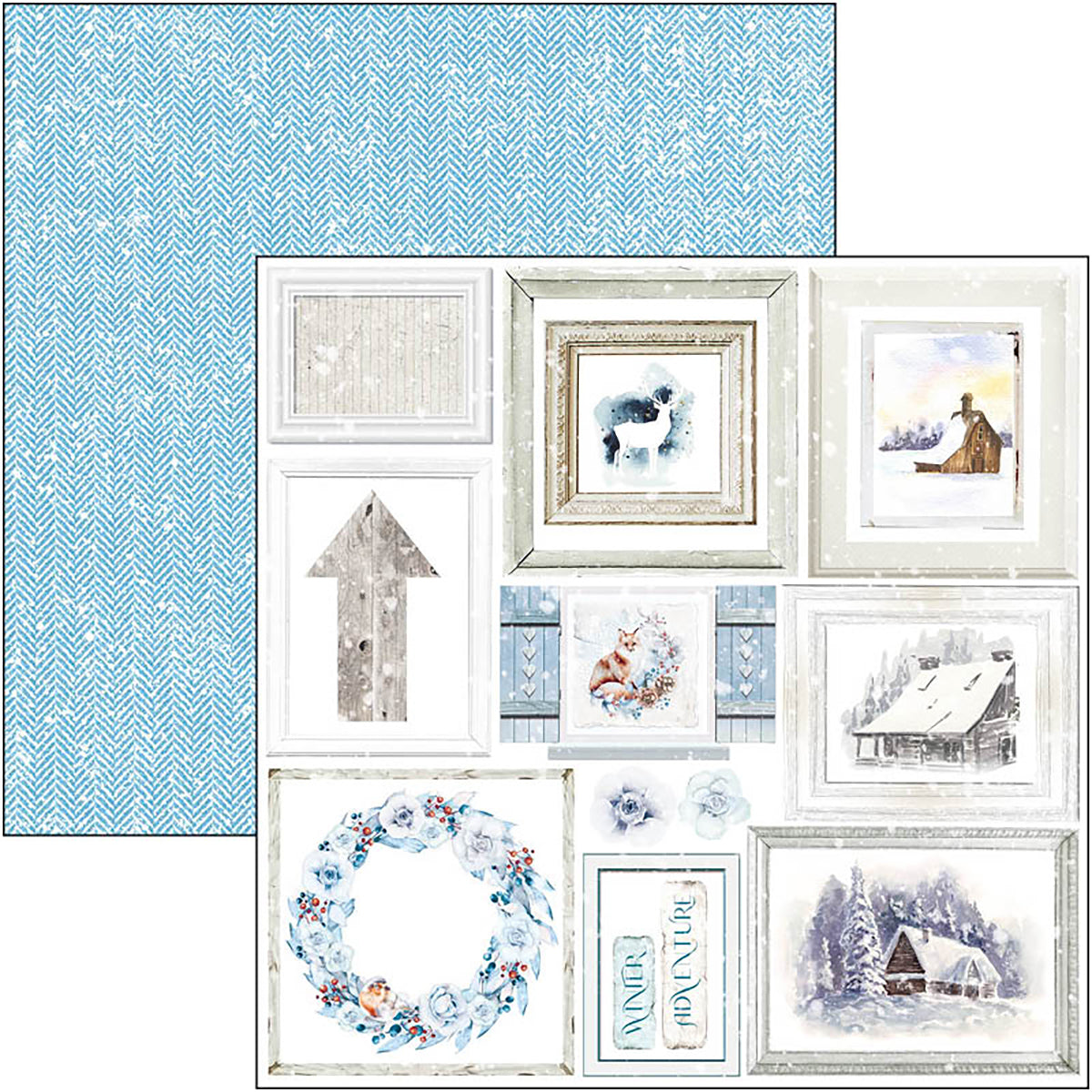 Bloc de papel para recortar Winter Journey de Ciao Bella, 6"x6", 24 unidades-5