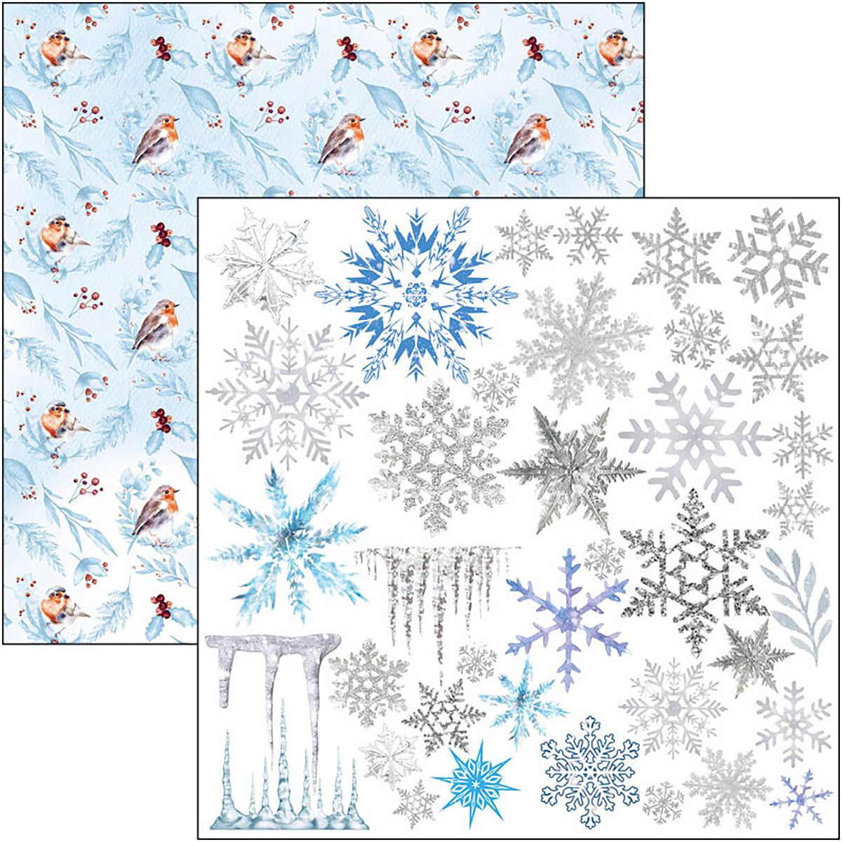 Bloc de papel para recortar Winter Journey de Ciao Bella, 6"x6", 24 unidades-7