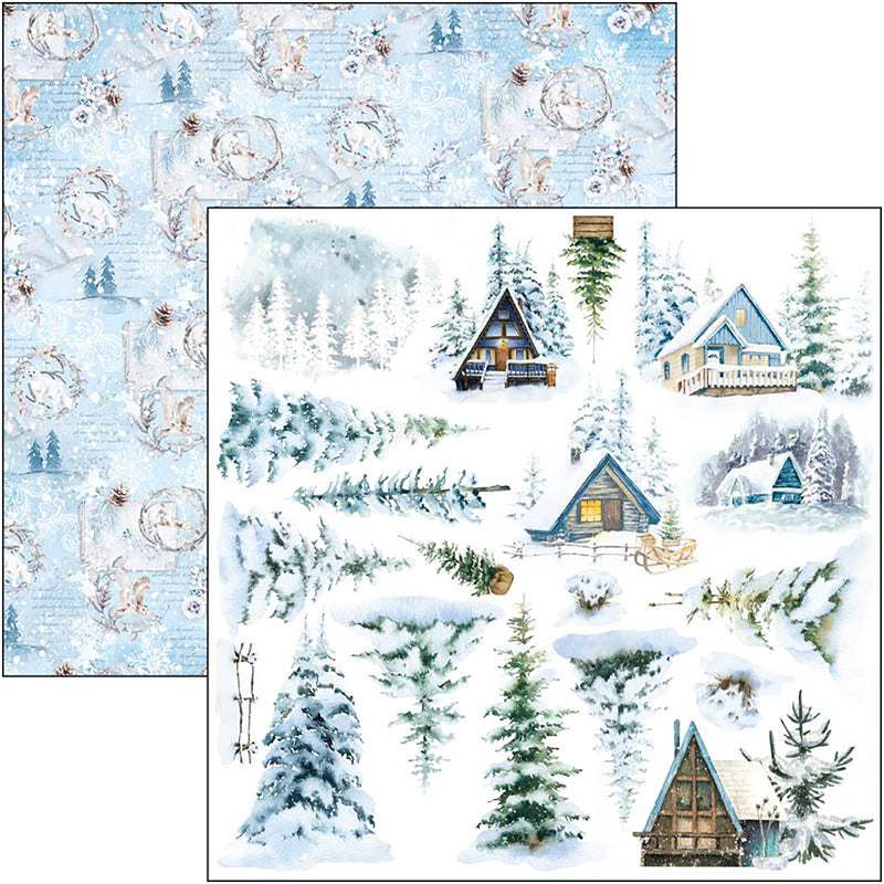 Bloc de papel para recortar Winter Journey de Ciao Bella, 6"x6", 24 unidades-8