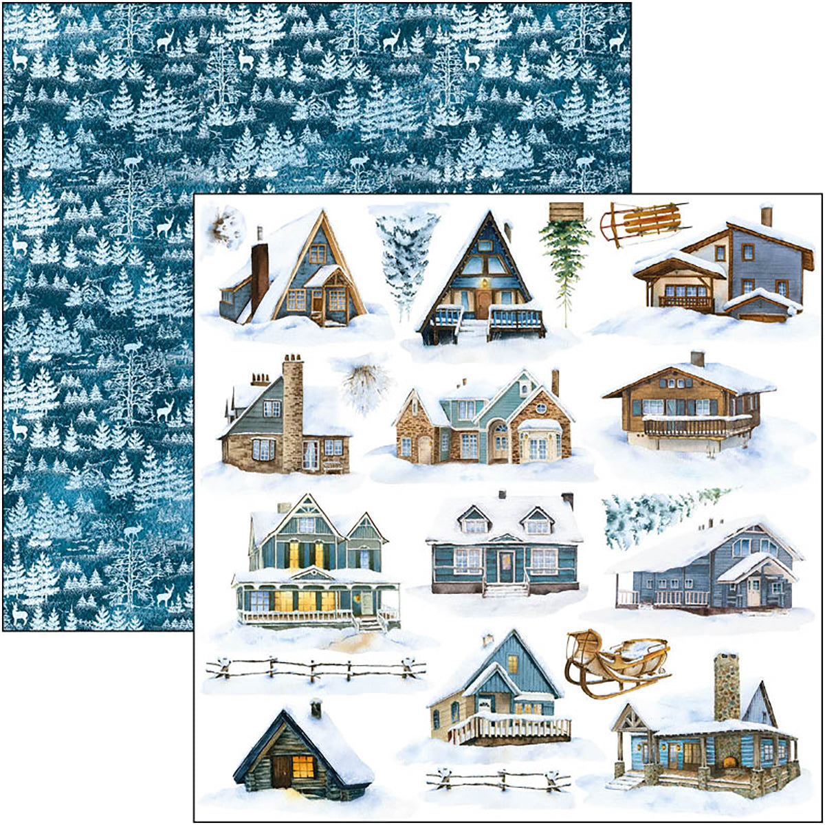 Bloc de papel para recortar Winter Journey de Ciao Bella, 6"x6", 24 unidades-9