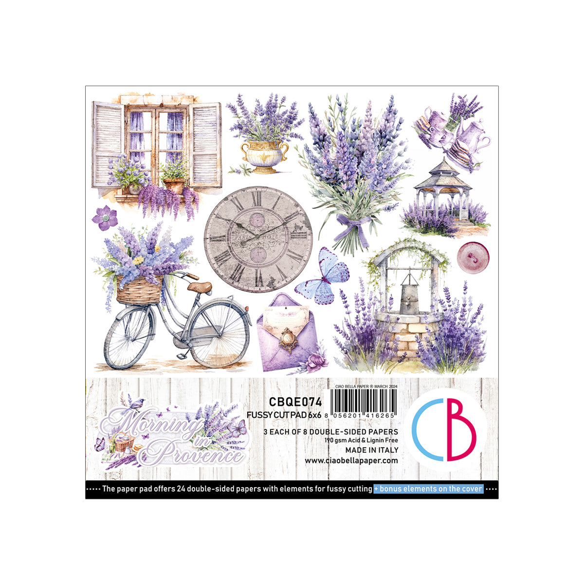 Morning In Provence Fussy Cut Pad 6"x6" 24/Pkg-1