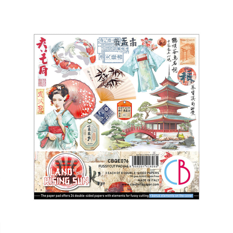 Bloc de papel para recortes Land Of The Rising Sun, 6"x6", 24 hojas/paquete-1