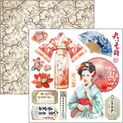 Bloc de papel para recortes Land Of The Rising Sun, 6"x6", 24 hojas/paquete-4