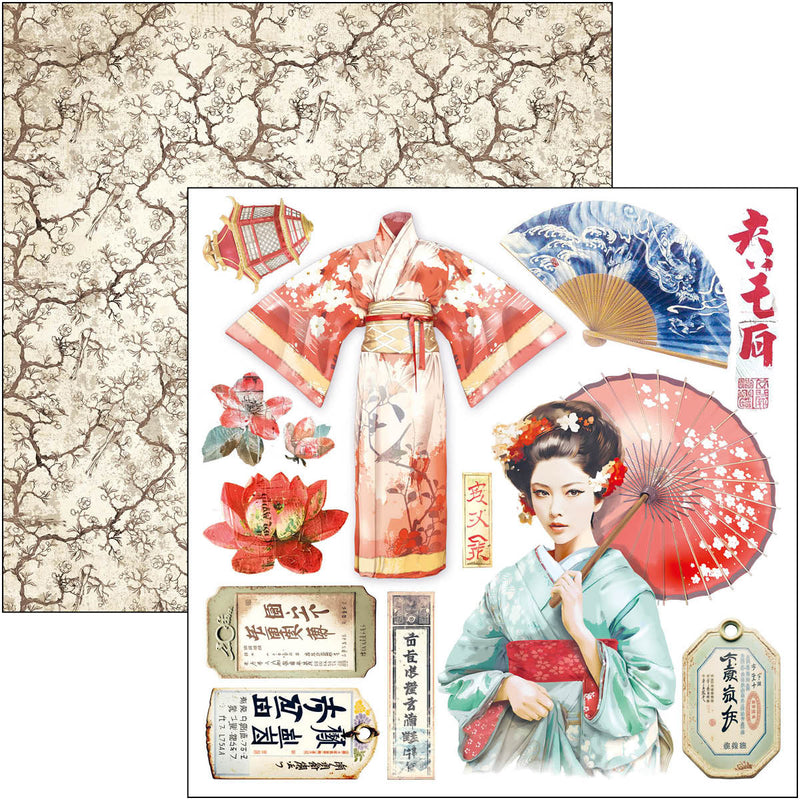 Bloc de papel para recortes Land Of The Rising Sun, 6"x6", 24 hojas/paquete-4