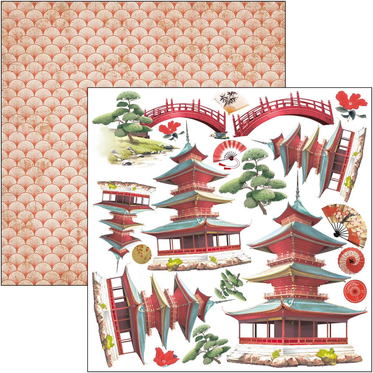 Bloc de papel para recortes Land Of The Rising Sun, 6"x6", 24 hojas/paquete-7
