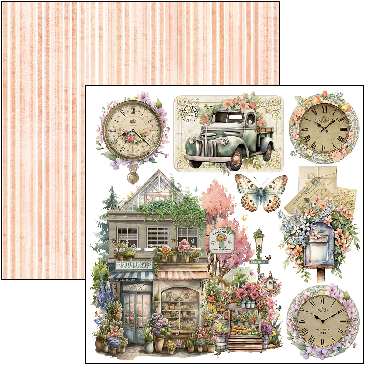 Bloc de recortes Flower Shop 6"x6" 24/paquete-3