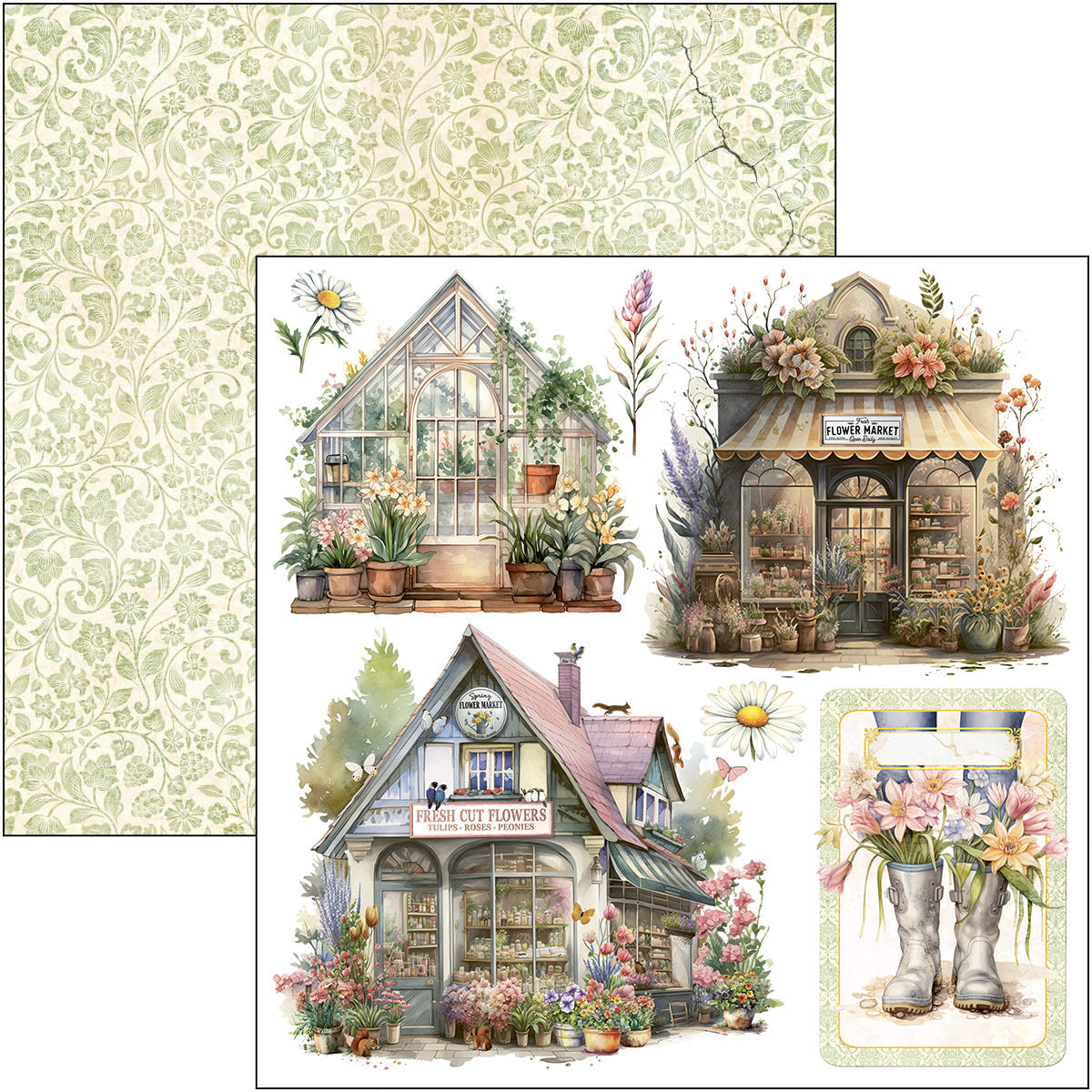 Bloc de recortes Flower Shop 6"x6" 24/paquete-5