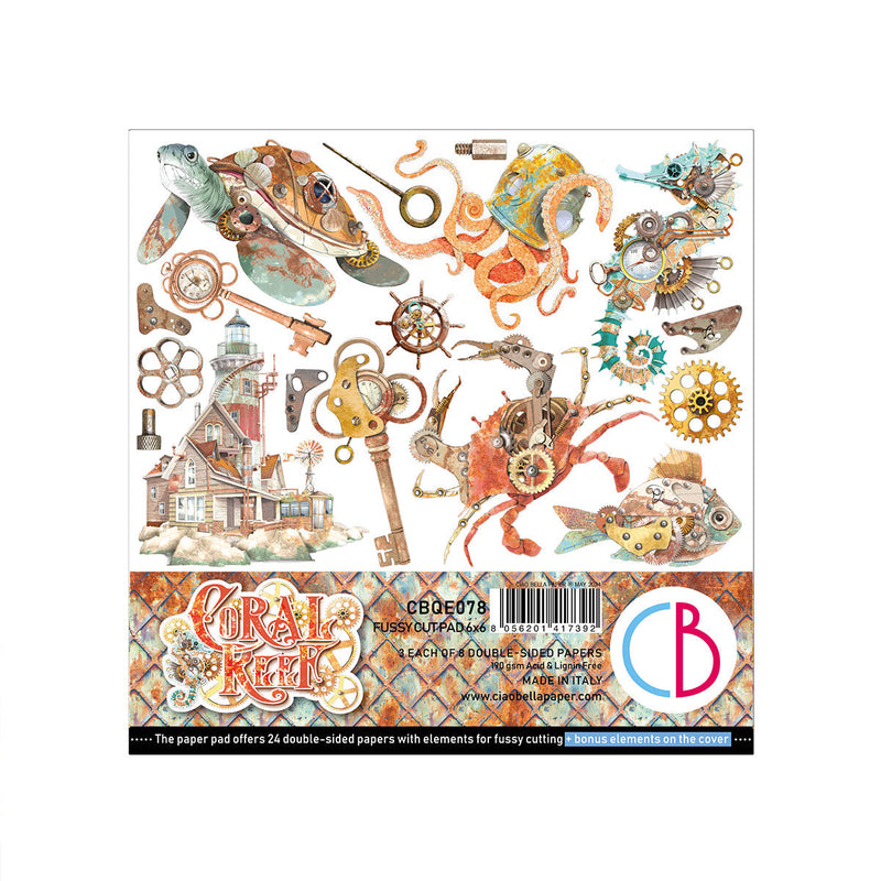 Coral Reef Fussy Cut Pad 6"x6" 24/Pkg-1