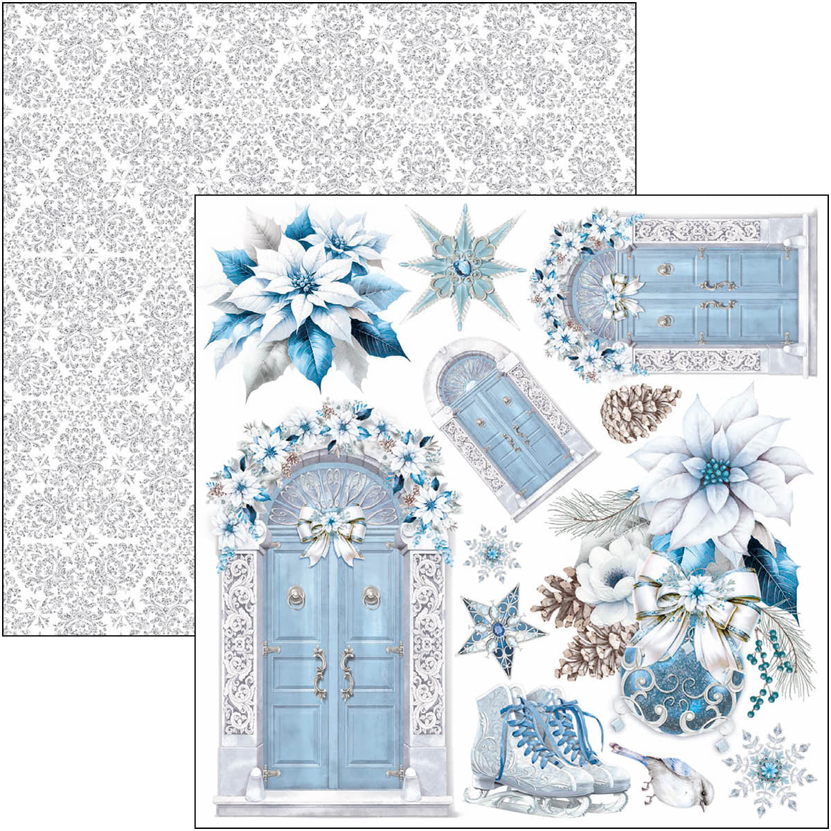 Bloc de papel Elegance of Blue Fussy Cut de 6"x6", 24 unidades/paquete-2