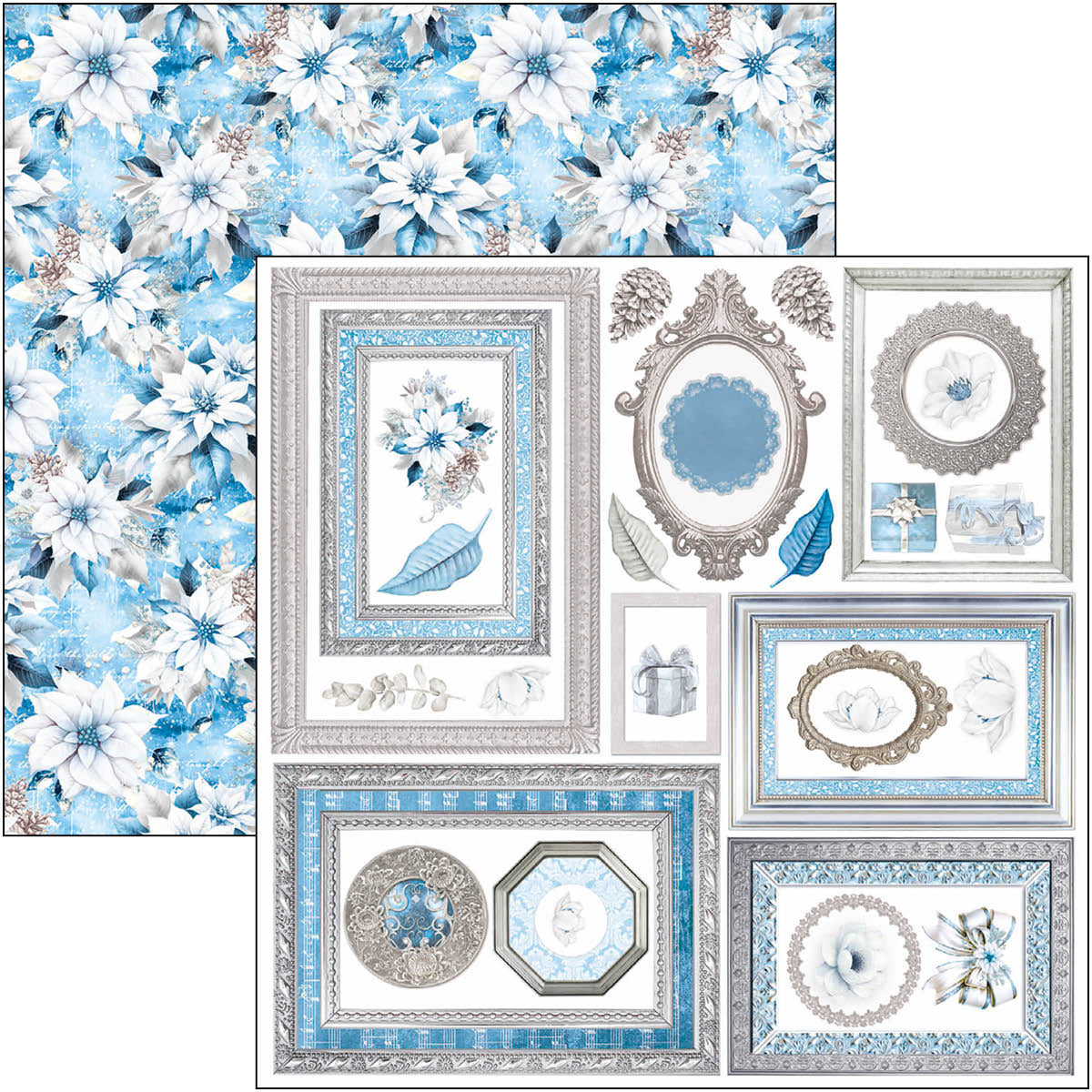 Bloc de papel Elegance of Blue Fussy Cut de 6"x6", 24 unidades/paquete-4