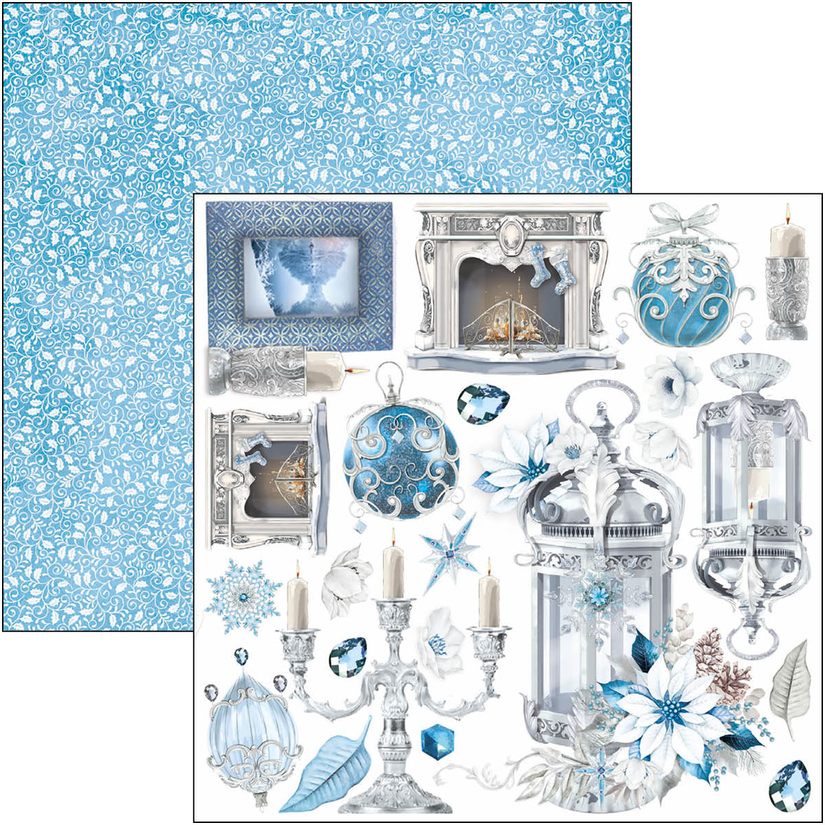 Bloc de papel Elegance of Blue Fussy Cut de 6"x6", 24 unidades/paquete-5