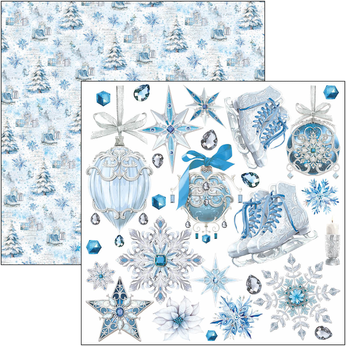 Bloc de papel Elegance of Blue Fussy Cut de 6"x6", 24 unidades/paquete-6