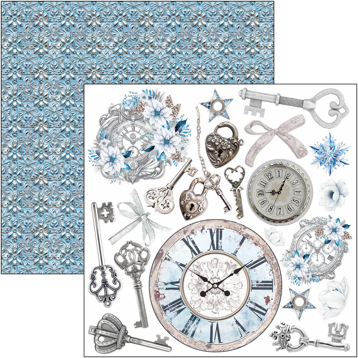 Bloc de papel Elegance of Blue Fussy Cut de 6"x6", 24 unidades/paquete-7