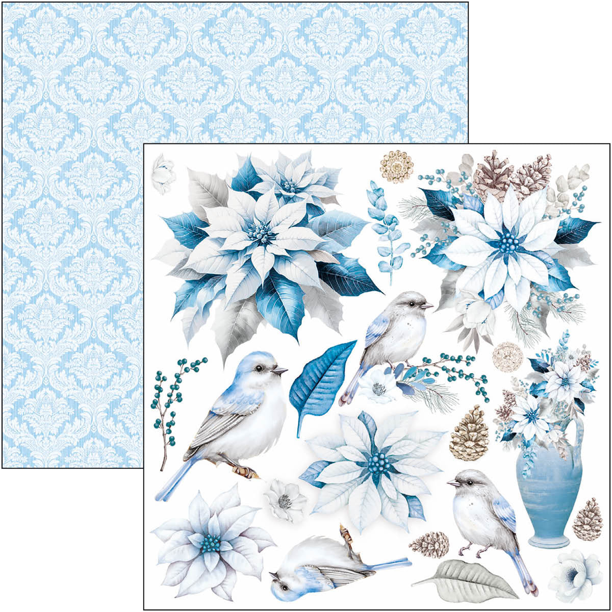 Bloc de papel Elegance of Blue Fussy Cut de 6"x6", 24 unidades/paquete-8
