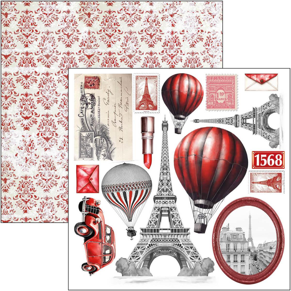 Paris Je t’aime Fussy Cut Pad 6"x6" 24/Pkg-2