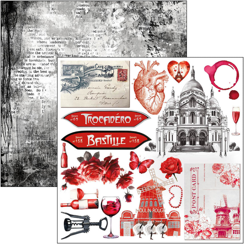 Paris Je t’aime Fussy Cut Pad 6"x6" 24/Pkg-9