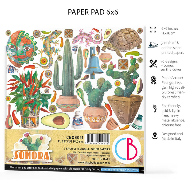 Ciao Bella Sonora Fussy Cut Pad 6"x6" 24/Pkg-15