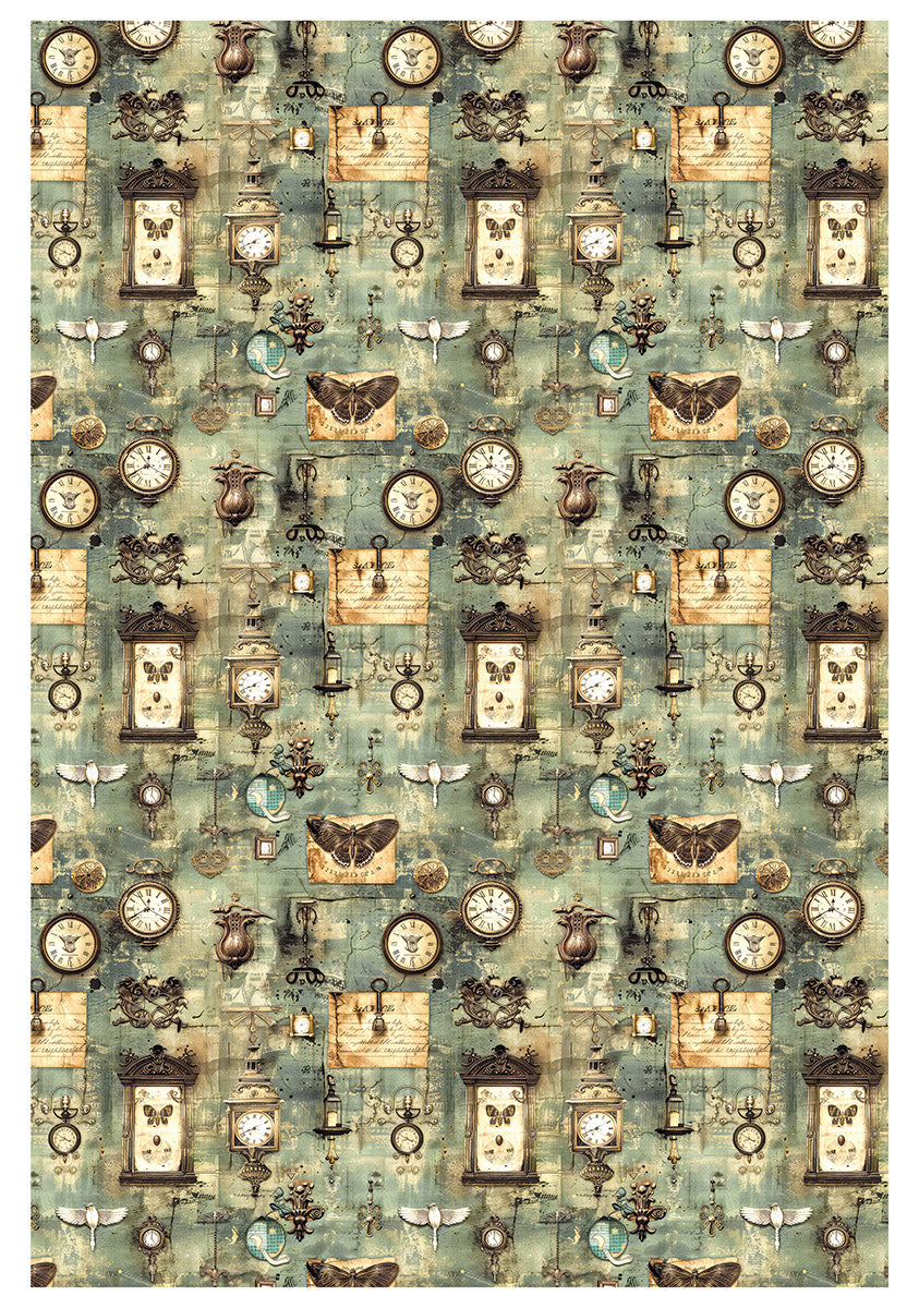 Rice Paper A4 MIXED 4/Pkg Cabinet Of Curiosities-4