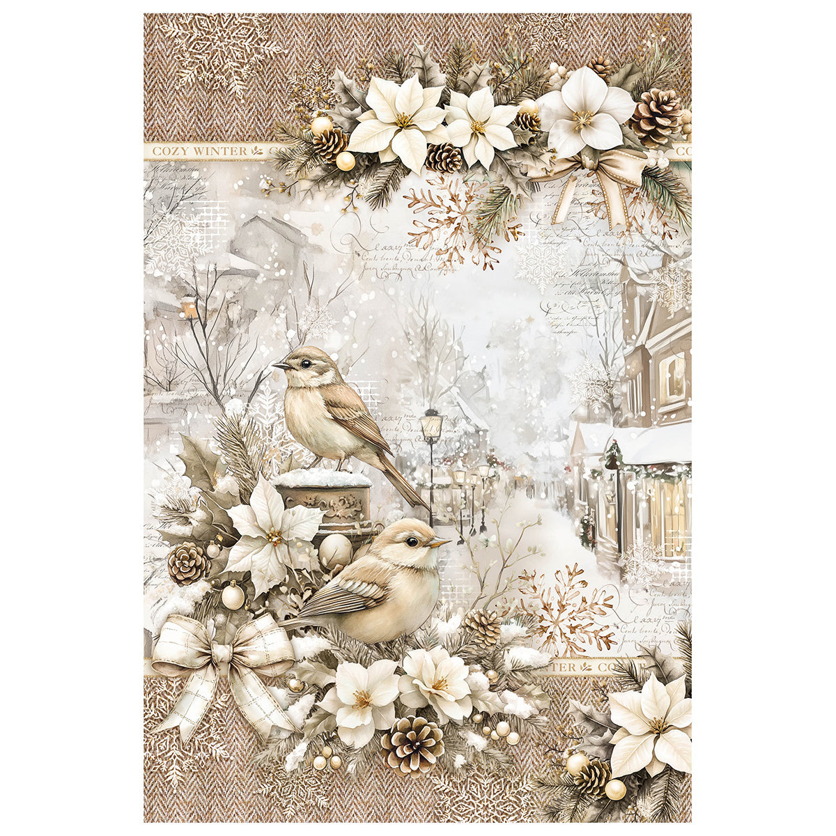 Rice Paper A4 MIXED 4/Pkg Winter Season-4