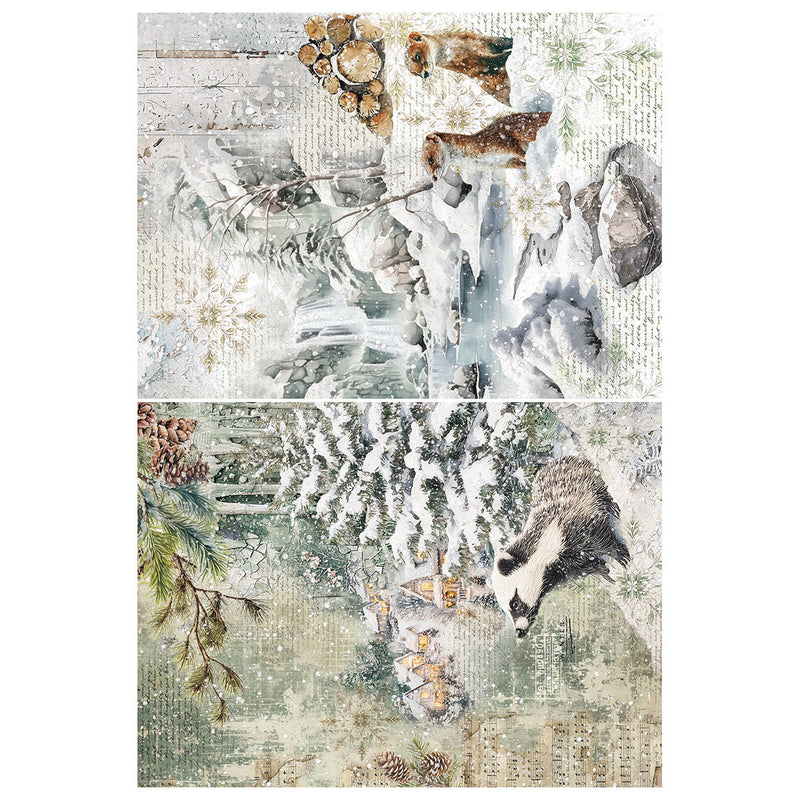 Rice Paper A4 MIXED 4/Pkg Forest Tales-4