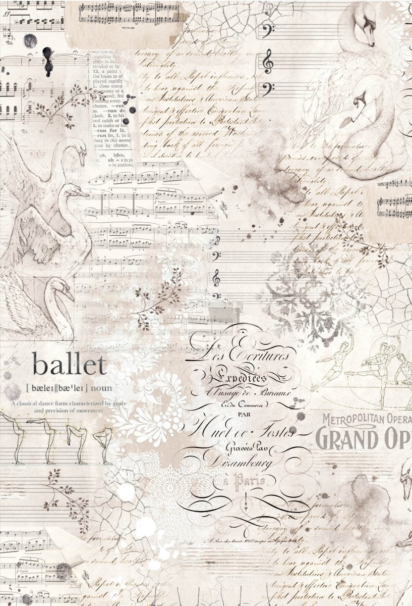 Ciao Bella Rice Paper A3 Piuma Arabesque - 3 Sheets-1