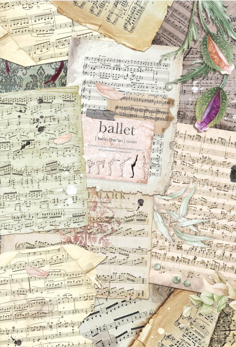 Ciao Bella Rice Paper A3 Piuma Ancient Musical Scores - 3 Sheets-1
