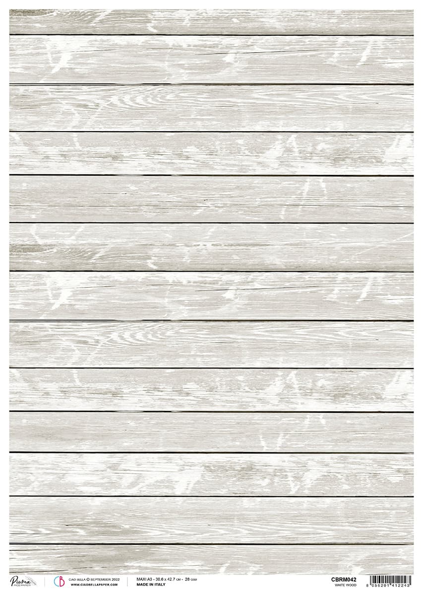 Rice Paper A3 Piuma White Wood - 3 Sheets-1