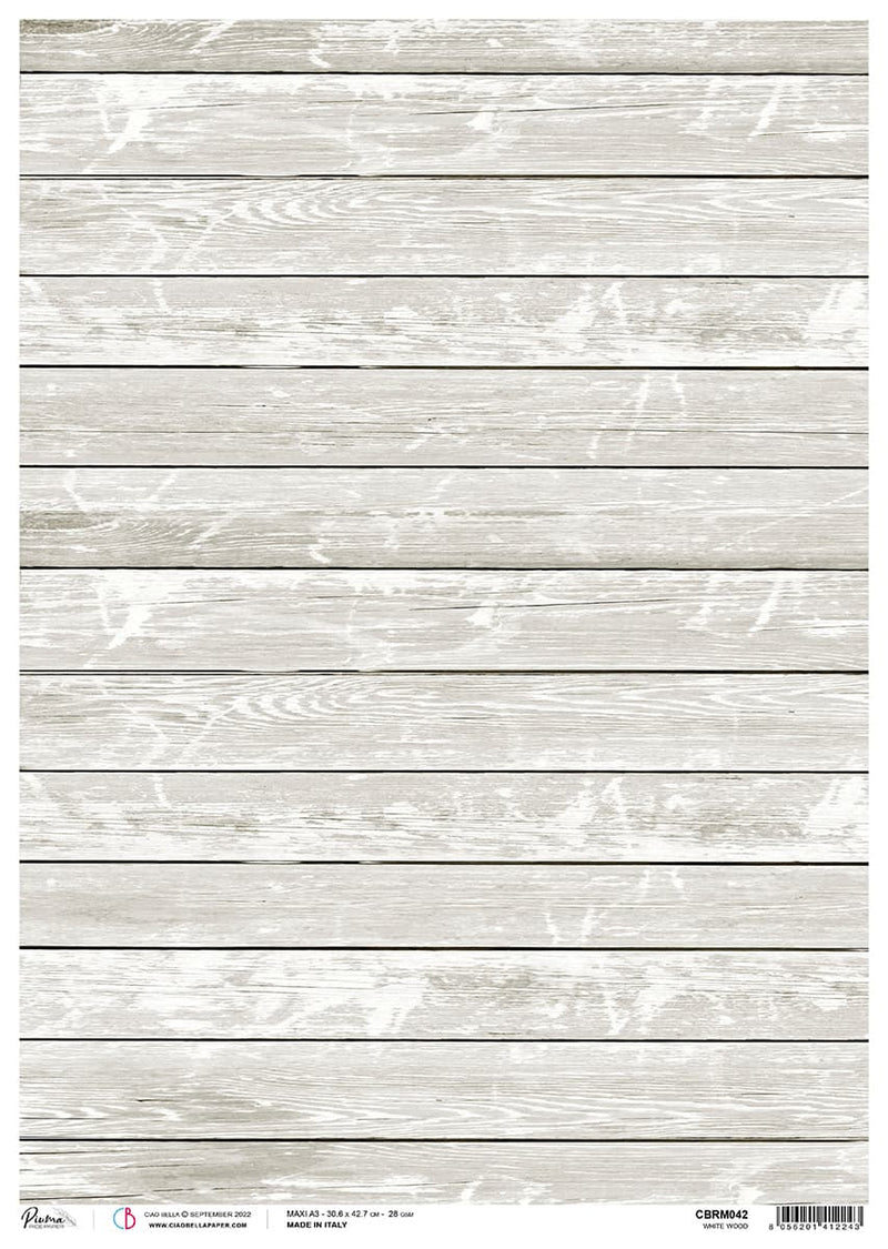 Rice Paper A3 Piuma White Wood - 3 Sheets-1