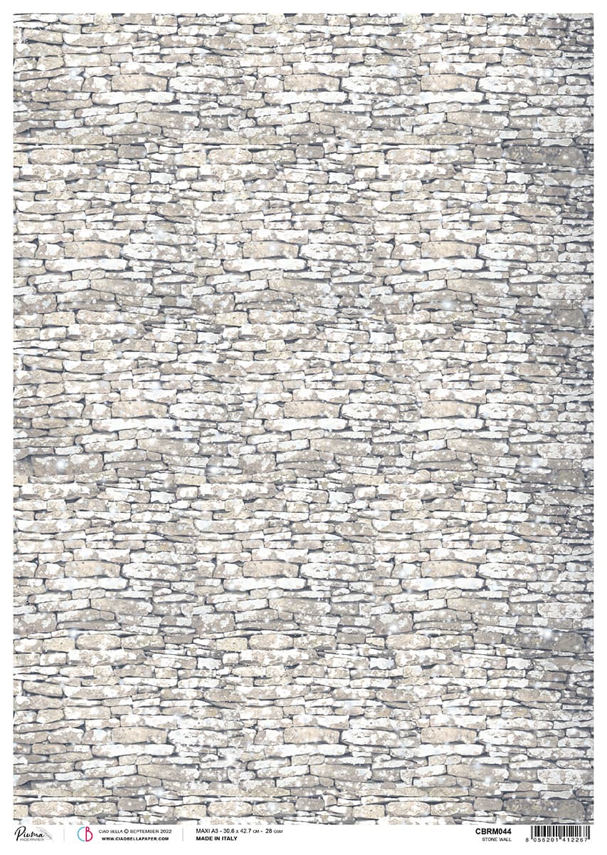 Rice Paper A3 Piuma Stone wall - 3 Sheets-1