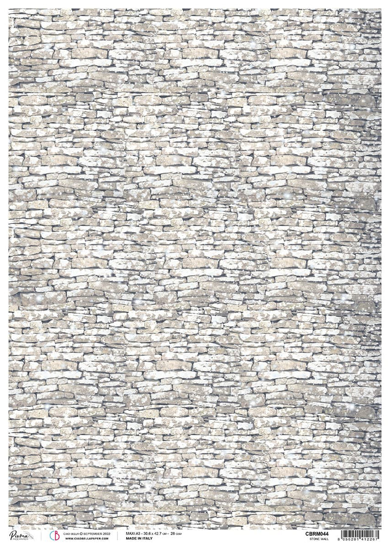 Rice Paper A3 Piuma Stone wall - 3 Sheets-1
