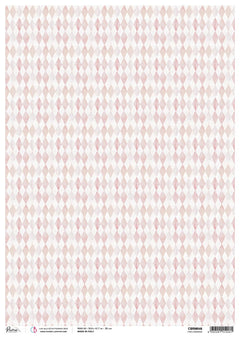Rice Paper A3 Piuma Pink Lozenges -  3 Sheets-1