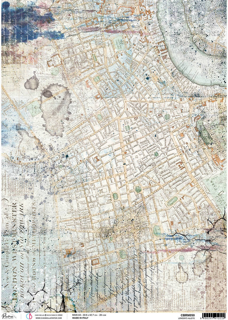 Rice Paper A3 Piuma London's Alleys - 3 Sheets-1