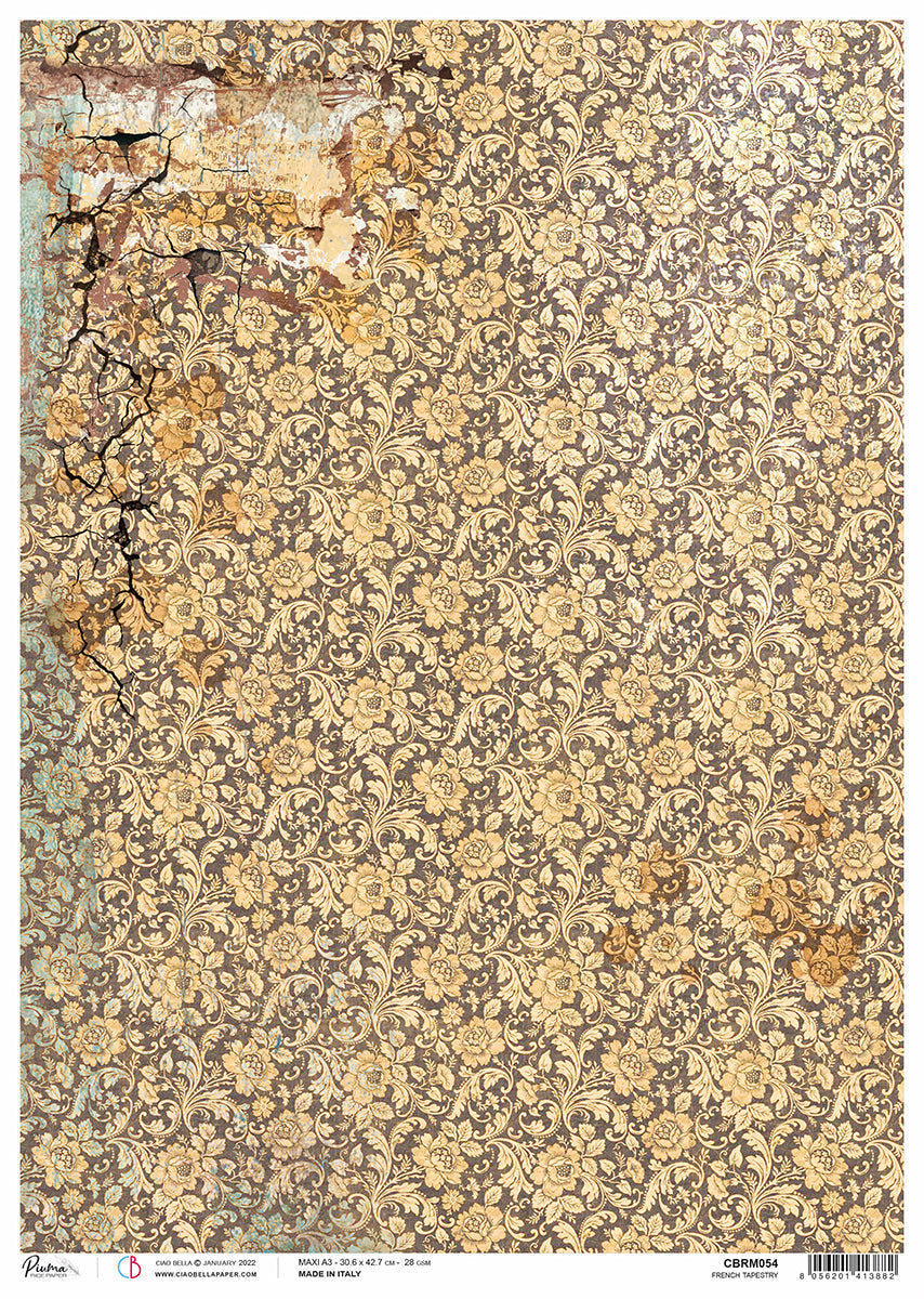 Rice Paper A3 Piuma French tapestry - 3 Sheets-1
