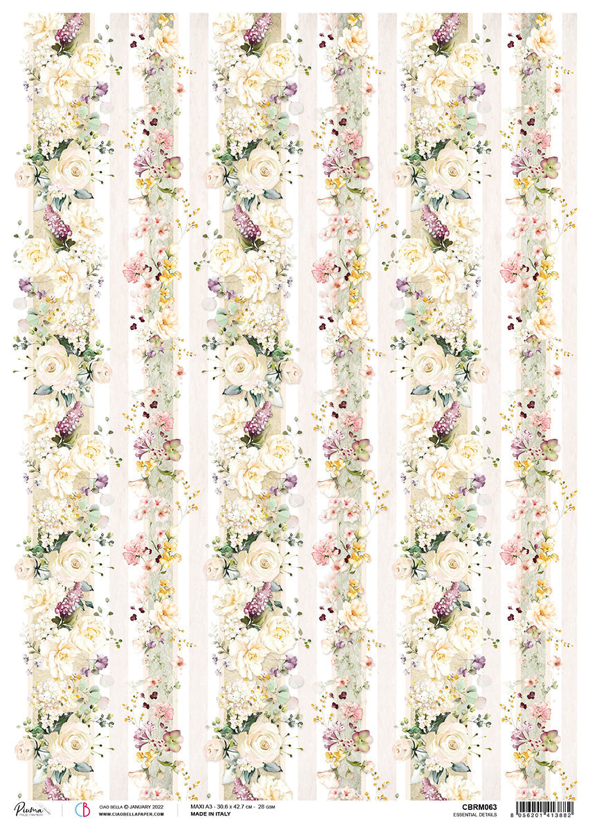 Ciao Bella Rice Paper A3 Piuma Essential Details - 3 Sheets-1