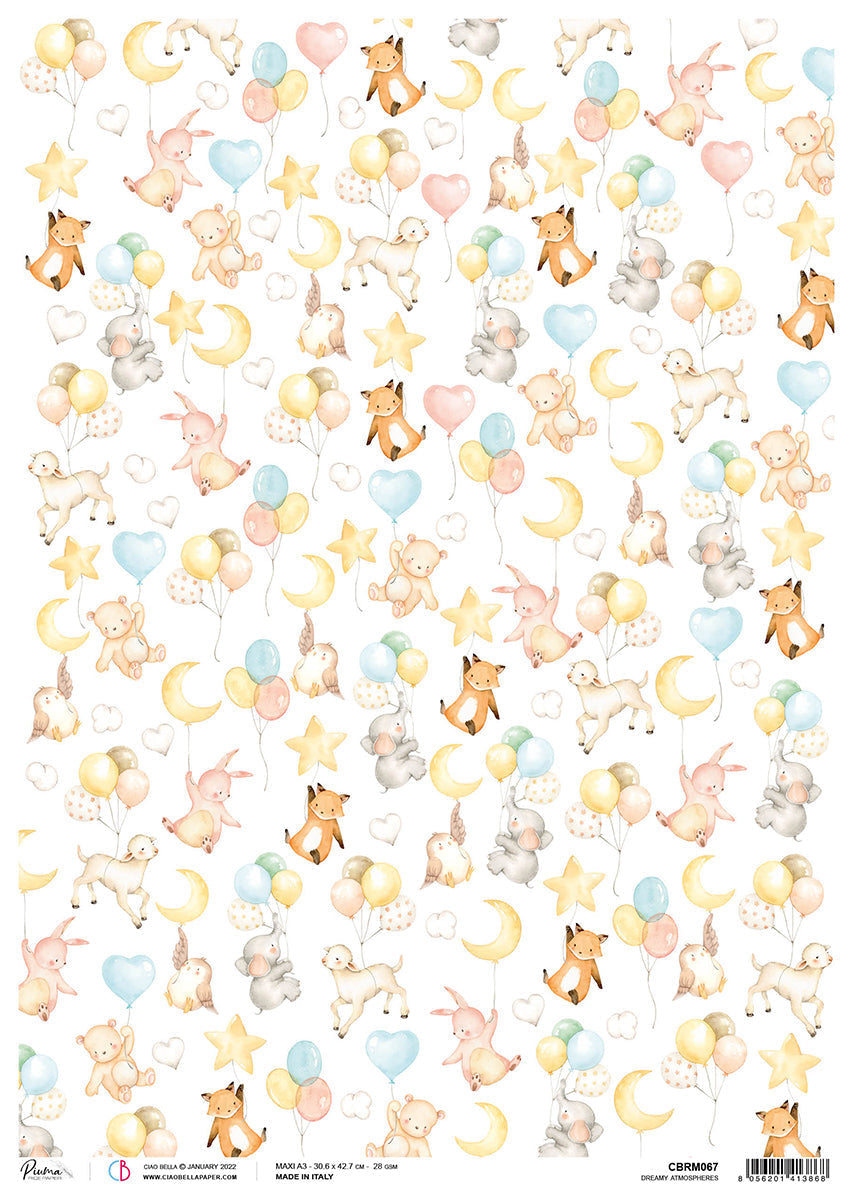Ciao Bella Rice Paper A3 Piuma Dreamy Atmospheres - 3 Sheets-1