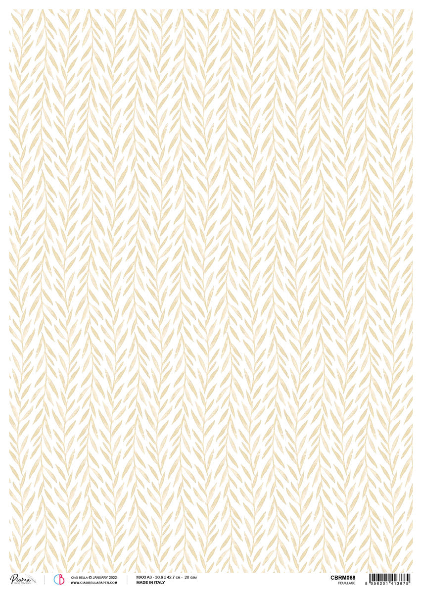 Ciao Bella Rice Paper A3 Piuma Feuillage - 3 Sheets-1