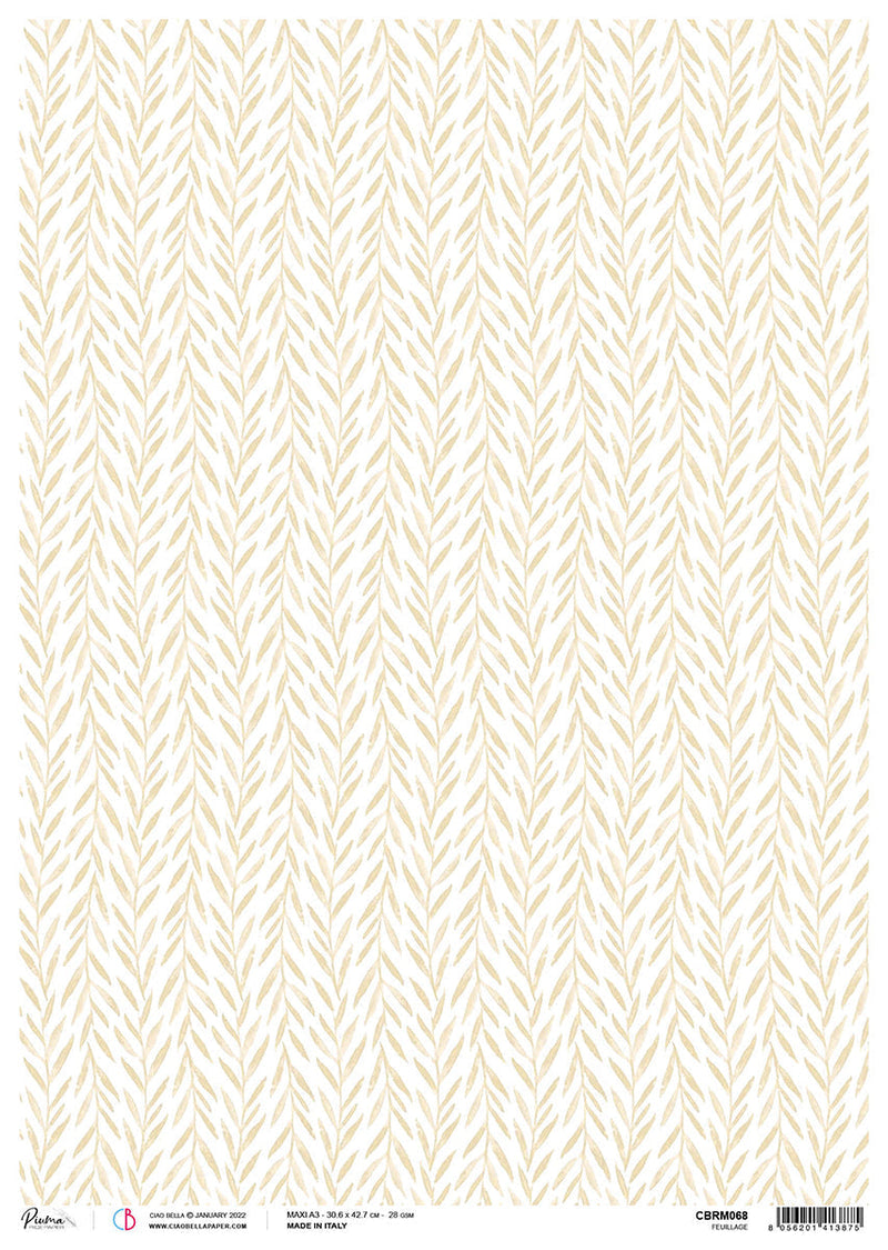 Ciao Bella Rice Paper A3 Piuma Feuillage - 3 Sheets-1