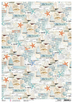 Ciao Bella Rice Paper A3 Piuma Our Seaside Escape - 3 Sheets-1